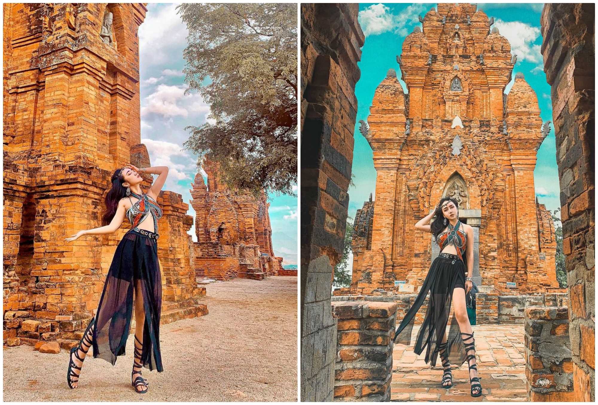 Không chỉ thu hút với kiến trúc độc đáo,cảnh quan quanh tháp Po Klong Garai cũng nổi bật không kém.