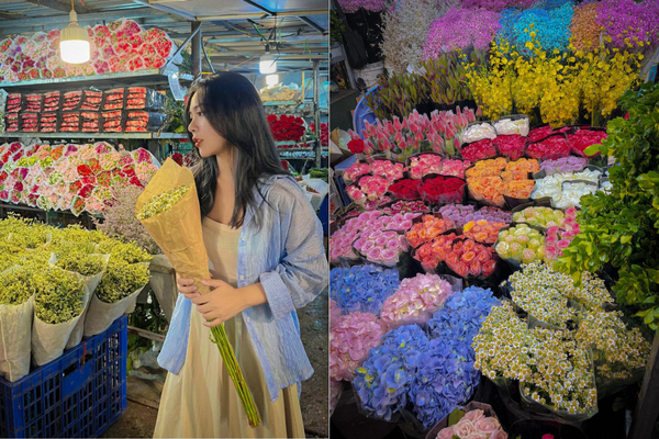 Chợ hoa quảng bá về đêm 